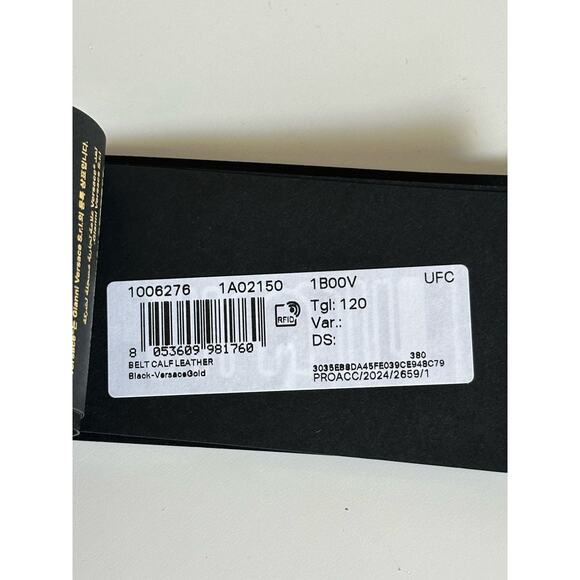 Versace Gold Medusa-Buckle Black Leather Belt 120 (48) Italy 1006276 NWT $600 - Picture 11 of 13